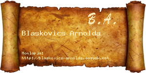 Blaskovics Arnolda névjegykártya